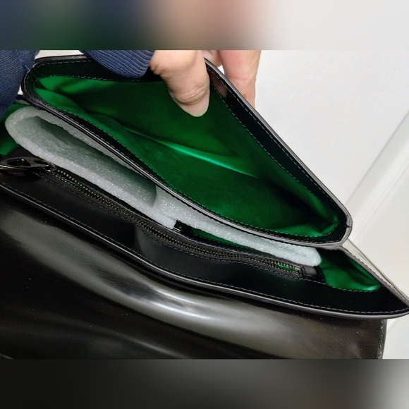 MCM Spiked Clutch Black And Neon Yellow - Picture 12 of 14